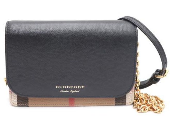 Burberry Borsa a Spalla con Catena Hampshire e Borsa a Tracolla Nero - vista 10