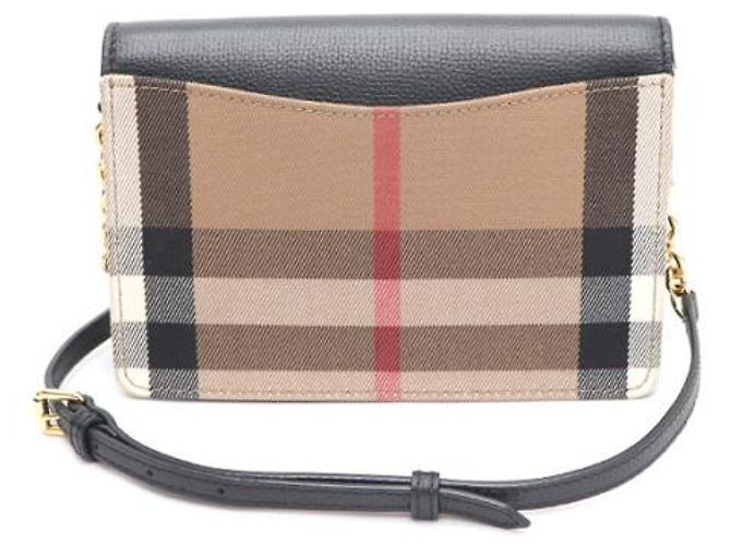 Burberry Borsa a Spalla con Catena Hampshire e Borsa a Tracolla Nero - vista 12