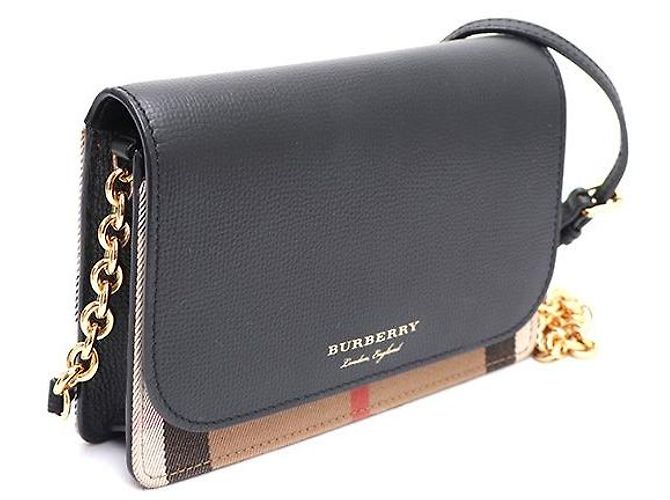 Burberry Borsa a Spalla con Catena Hampshire e Borsa a Tracolla Nero - vista 2