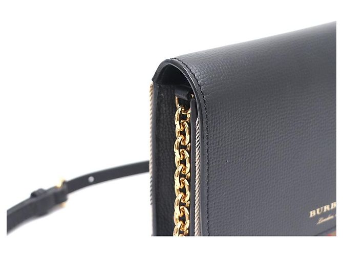Burberry Borsa a Spalla con Catena Hampshire e Borsa a Tracolla Nero - vista 4