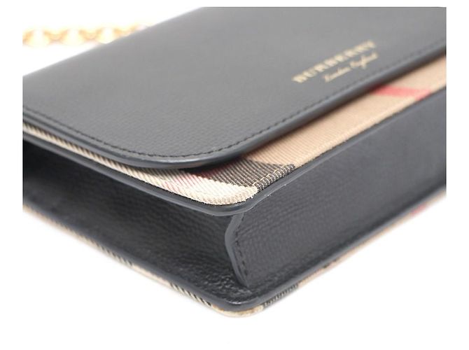 Burberry Borsa a Spalla con Catena Hampshire e Borsa a Tracolla Nero - vista 5