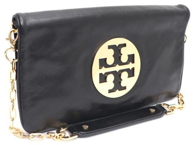 Tory Burch Clutch e borsa a tracolla Amanda Logo Gold Chain Nero - vista 10