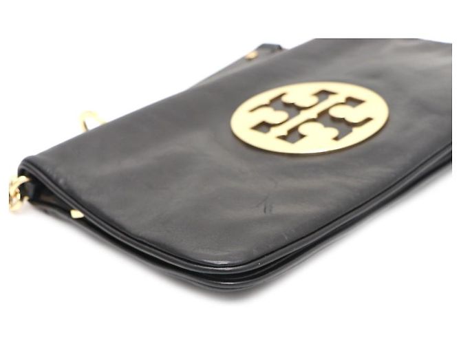 Tory Burch Clutch e borsa a tracolla Amanda Logo Gold Chain Nero - vista 13