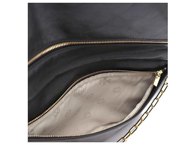 Tory Burch Clutch e borsa a tracolla Amanda Logo Gold Chain Nero - vista 16