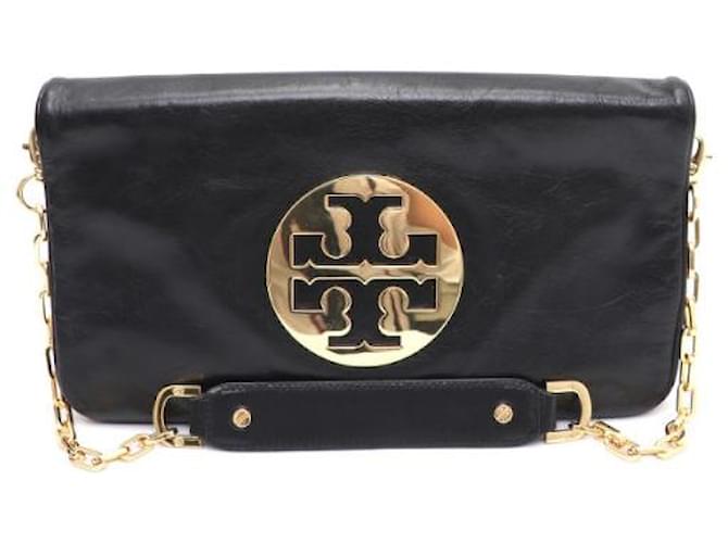 Tory Burch Clutch e borsa a tracolla Amanda Logo Gold Chain Nero - vista 9