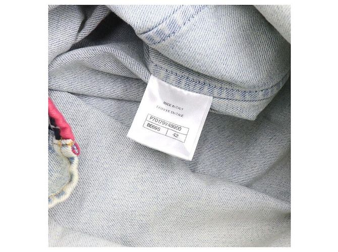 Chanel Chaqueta vaquera larga con botones plateados Plata - vista 8