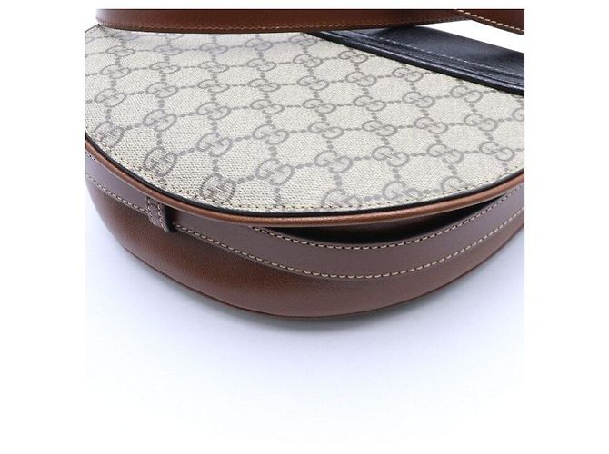 Gucci Piccola borsa a tracolla a mezzaluna Marrone - vista 7