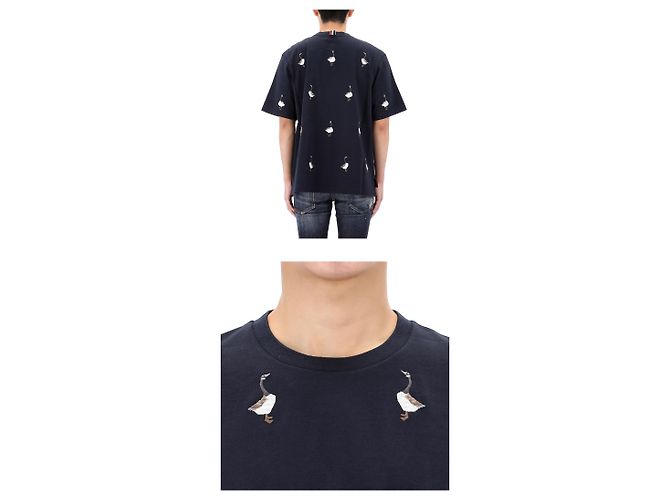 Thom Browne T-Shirt mit kurzärmeliger Gans-Stickerei Schwarz - Ansicht 6