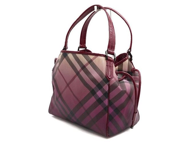 Burberry Borsa Tote Biltmore da donna in tela PVC sfumatura viola Nova Check Porpora - vista 2