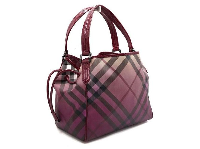 Burberry Borsa Tote Biltmore da donna in tela PVC sfumatura viola Nova Check Porpora - vista 3