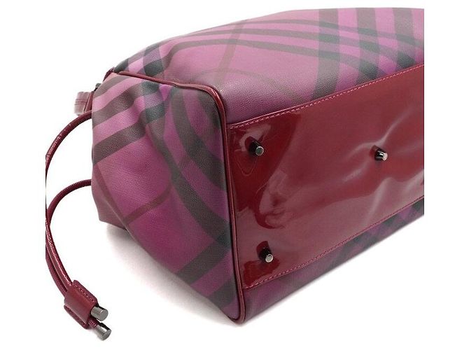 Burberry Borsa Tote Biltmore da donna in tela PVC sfumatura viola Nova Check Porpora - vista 7