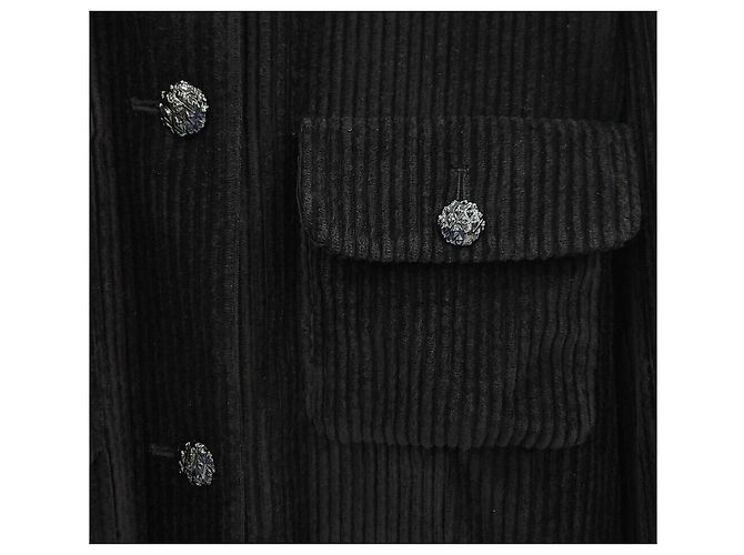 Chanel Giacca in velluto a coste nera Nero - vista 5