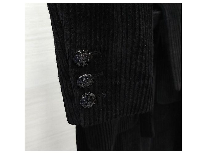 Chanel Giacca in velluto a coste nera Nero - vista 6