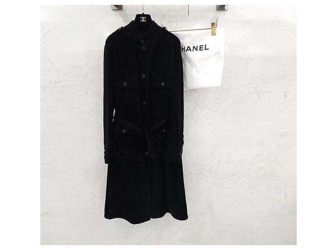 Chanel Giacca in velluto a coste nera Nero - vista 9