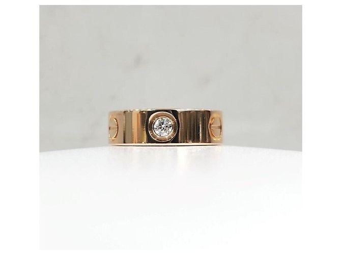 Cartier Diamond Classic Love Band Ring Pink Gold Size - view 3