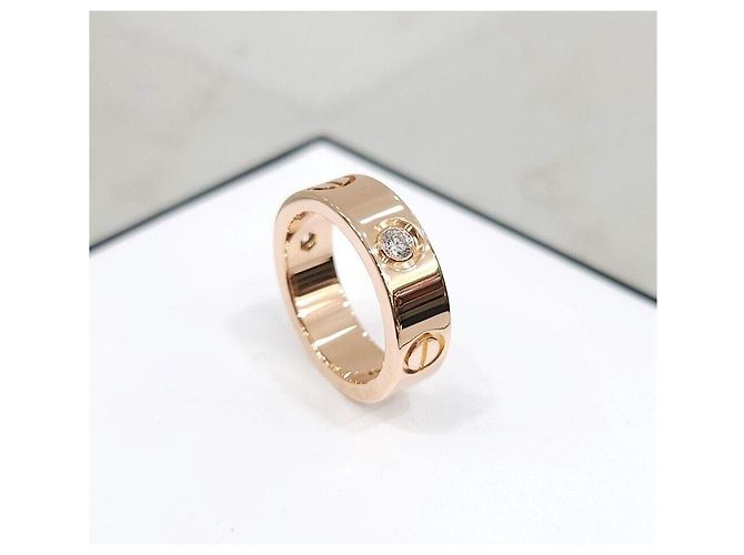 Cartier Diamond Classic Love Band Ring Pink Gold Size - view 4