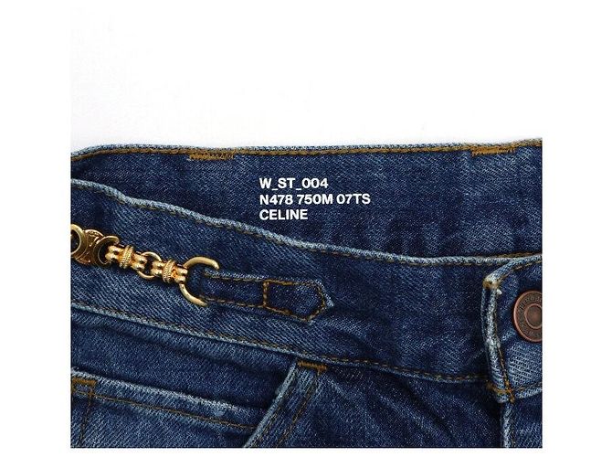 Céline Jeans in denim ornati da una catena dorata - vista 7