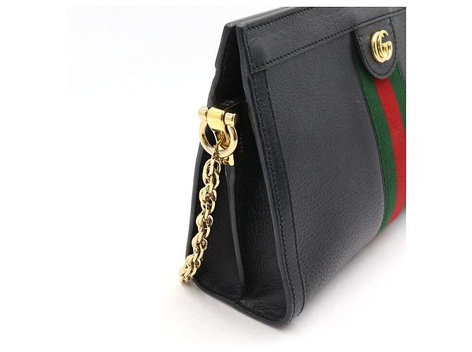 Gucci Borsa a tracolla e borsa crossbody Ophidia in pelle nera Nero - vista 10