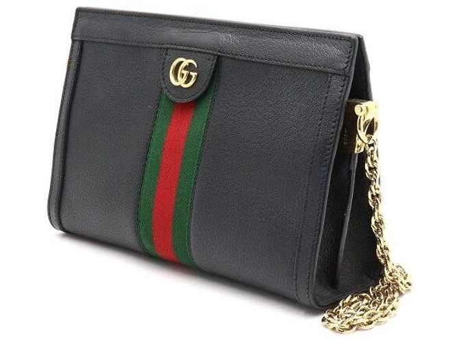 Gucci Borsa a tracolla e borsa crossbody Ophidia in pelle nera Nero - vista 2
