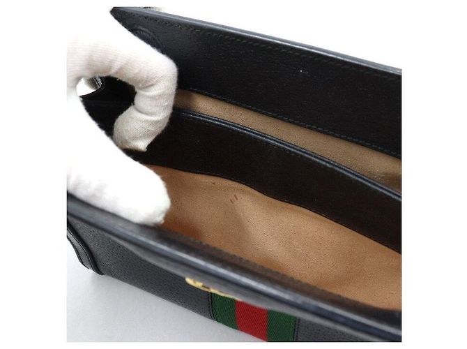 Gucci Borsa a tracolla e borsa crossbody Ophidia in pelle nera Nero - vista 6