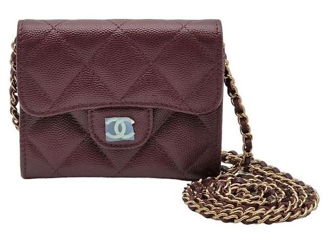 Chanel Portafoglio con Carte e Borsa a Tracolla Caviar Classic Rosso - vista 4
