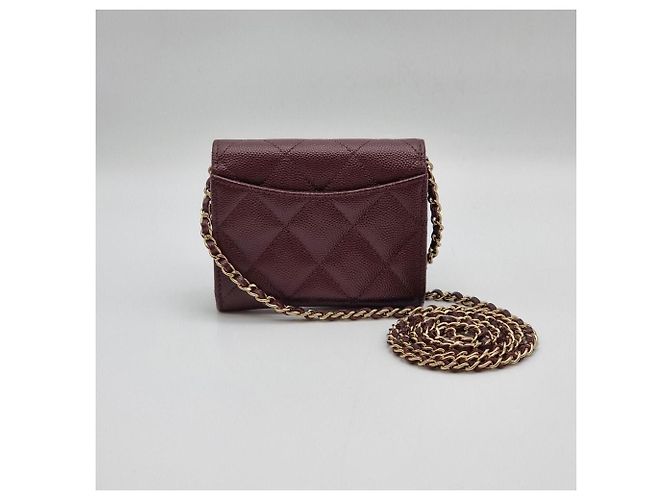 Chanel Portafoglio con Carte e Borsa a Tracolla Caviar Classic Rosso - vista 5