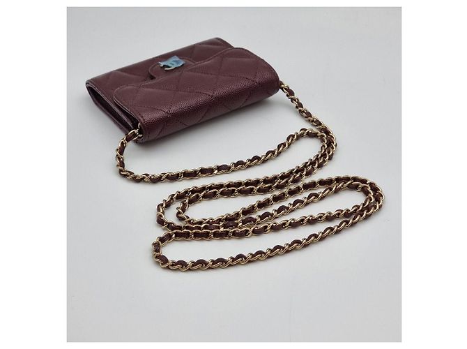Chanel Portafoglio con Carte e Borsa a Tracolla Caviar Classic Rosso - vista 6
