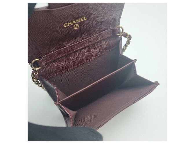 Chanel Portafoglio con Carte e Borsa a Tracolla Caviar Classic Rosso - vista 7