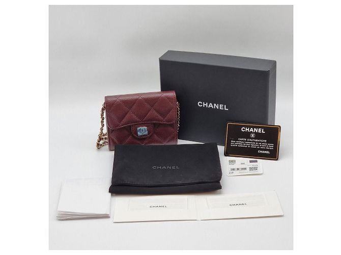 Chanel Portafoglio con Carte e Borsa a Tracolla Caviar Classic Rosso - vista 8