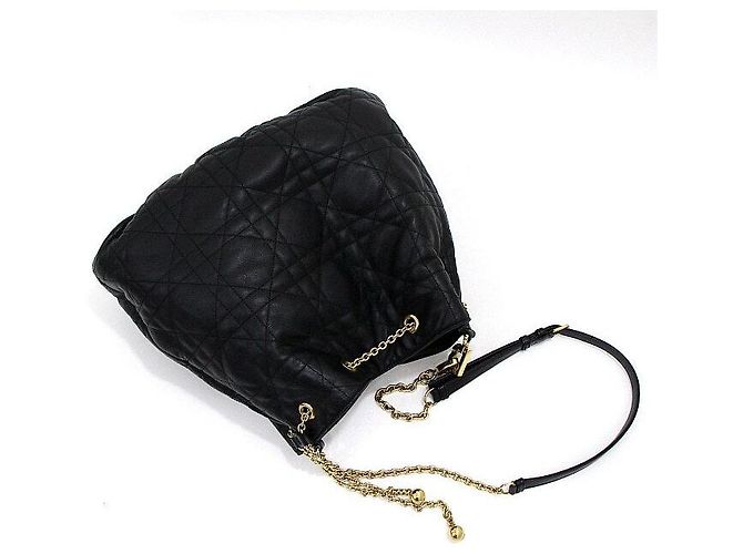 Dior Borsa a tracolla Black Cannage Amie Large con catena dorata Nero - vista 12