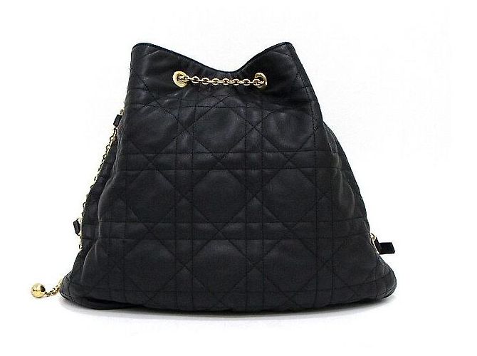 Dior Borsa a tracolla Black Cannage Amie Large con catena dorata Nero - vista 2
