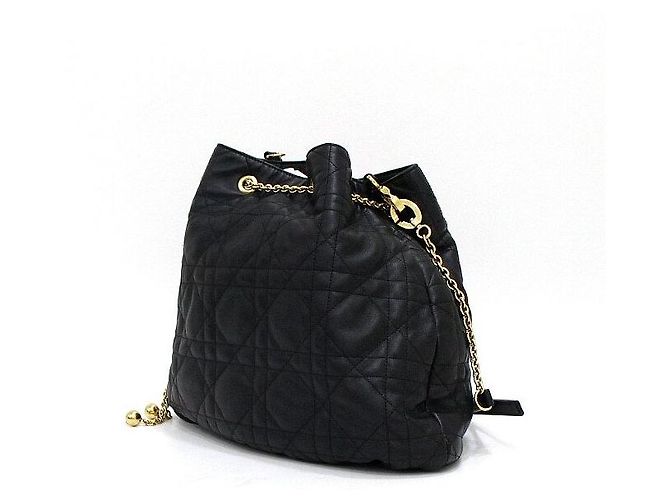 Dior Borsa a tracolla Black Cannage Amie Large con catena dorata Nero - vista 3