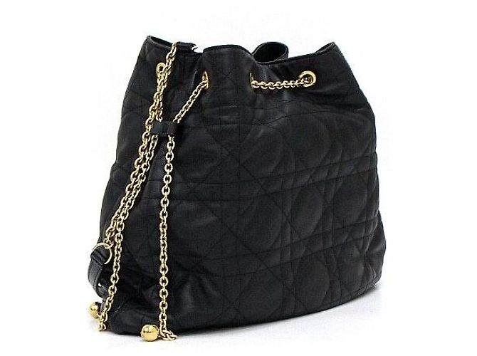 Dior Borsa a tracolla Black Cannage Amie Large con catena dorata Nero - vista 4