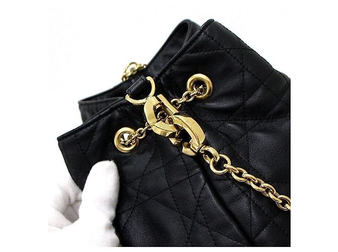 Dior Borsa a tracolla Black Cannage Amie Large con catena dorata Nero - vista 9