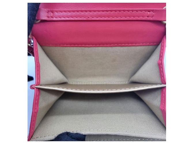 Chanel Tarjetero con cadena de bolas doradas Roja - vista 11