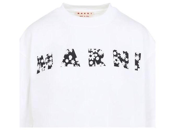 Marni T-shirt in cotone con logo stampato - vista 5