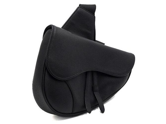 Saddle Dior Borsa a tracolla e borsa a spalla da uomo in pelle di vitello granulata nera Nero - vista 4