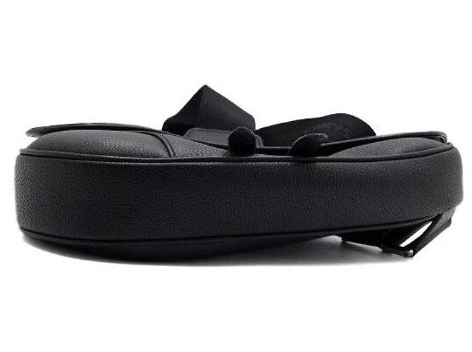 Saddle Dior Borsa a tracolla e borsa a spalla da uomo in pelle di vitello granulata nera Nero - vista 8