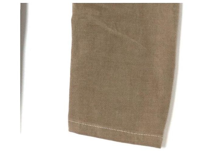 Brunello Cucinelli Pantalones de pana de algodón beige para mujer - vista 3