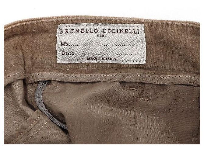 Brunello Cucinelli Pantalones de pana de algodón beige para mujer - vista 6