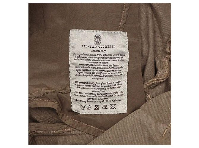 Brunello Cucinelli Pantalones de pana de algodón beige para mujer - vista 7