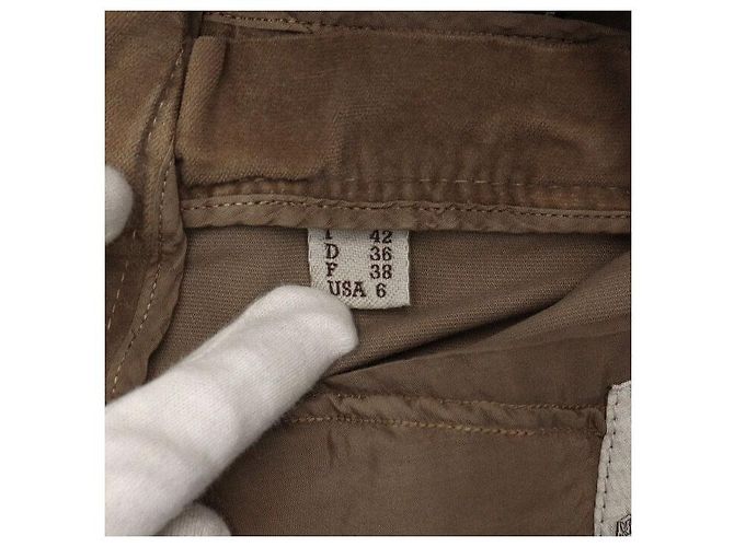 Brunello Cucinelli Pantalones de pana de algodón beige para mujer - vista 8