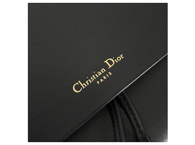 Dior Borsa Tote a Spalla in Pelle Rodeo con Patta e Nappine da Donna Nero - vista 11