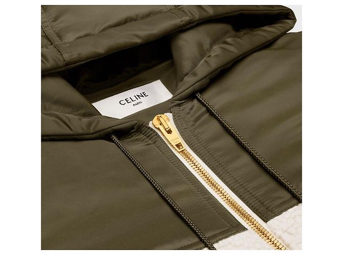 Céline Fleece-Effekt Kaschmirjacke Khaki - Ansicht 10