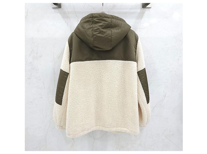 Céline Fleece-Effekt Kaschmirjacke Khaki - Ansicht 2
