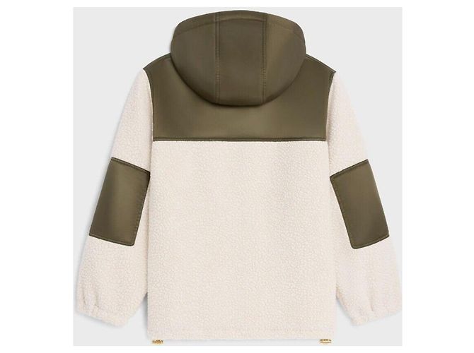 Céline Fleece-Effekt Kaschmirjacke Khaki - Ansicht 7