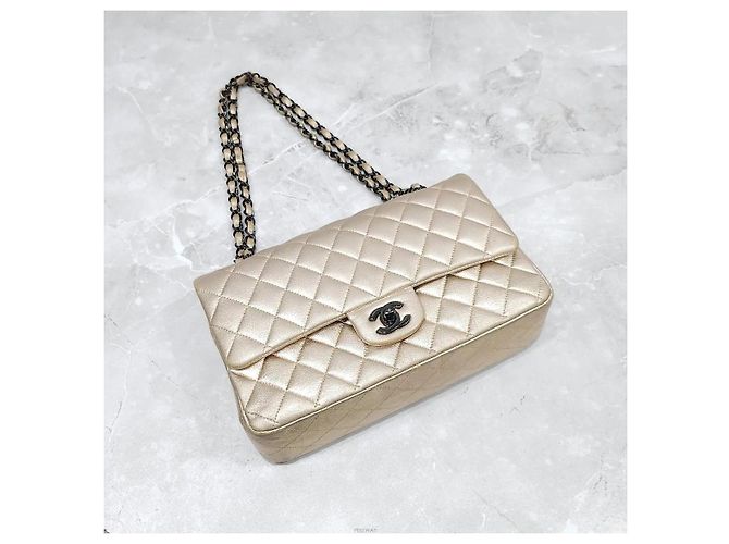 Chanel Classic Medium Flap Bag Metallic Gold Series Golden - view 5