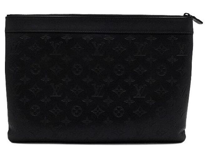 Louis Vuitton Pochette Monogram Shadow Apollo Clutch Bag Nero - vista 4