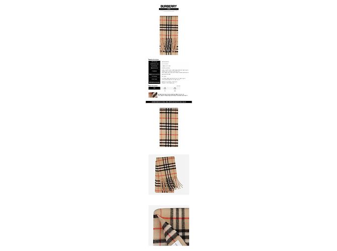 Burberry Sciarpa Slim Check in cashmere Sand Marrone - vista 2