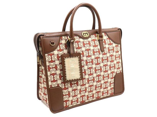 Gucci Pasta e Bolsa Tote de Mors de Jacquard Entrelaçado e Bolsa de Ombro Multicor - vista 3